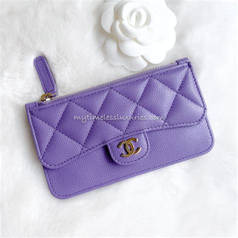 chanel card holder purple|chanel card holder original.